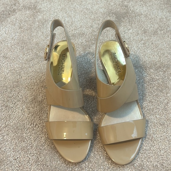 MICHAEL Michael Kors Open Toe Sandals - Joselle Logo High-Heel, Size 6.5 - Picture 3 of 11